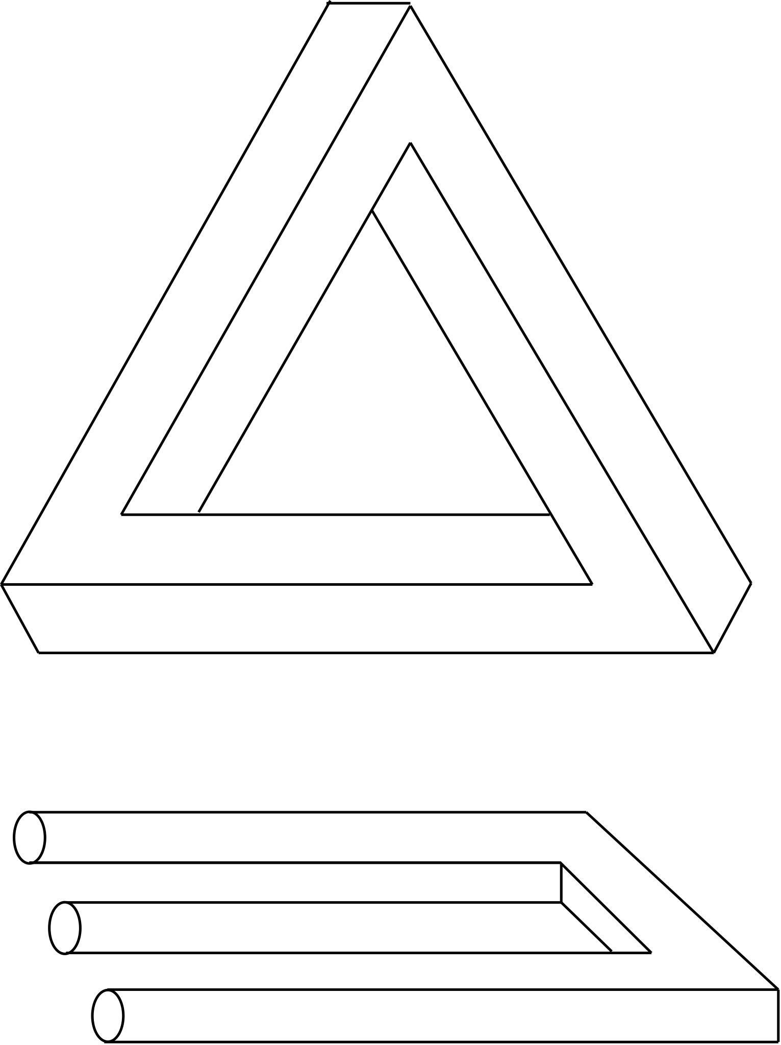 Оптические иллюзии треугольник Пенроуза