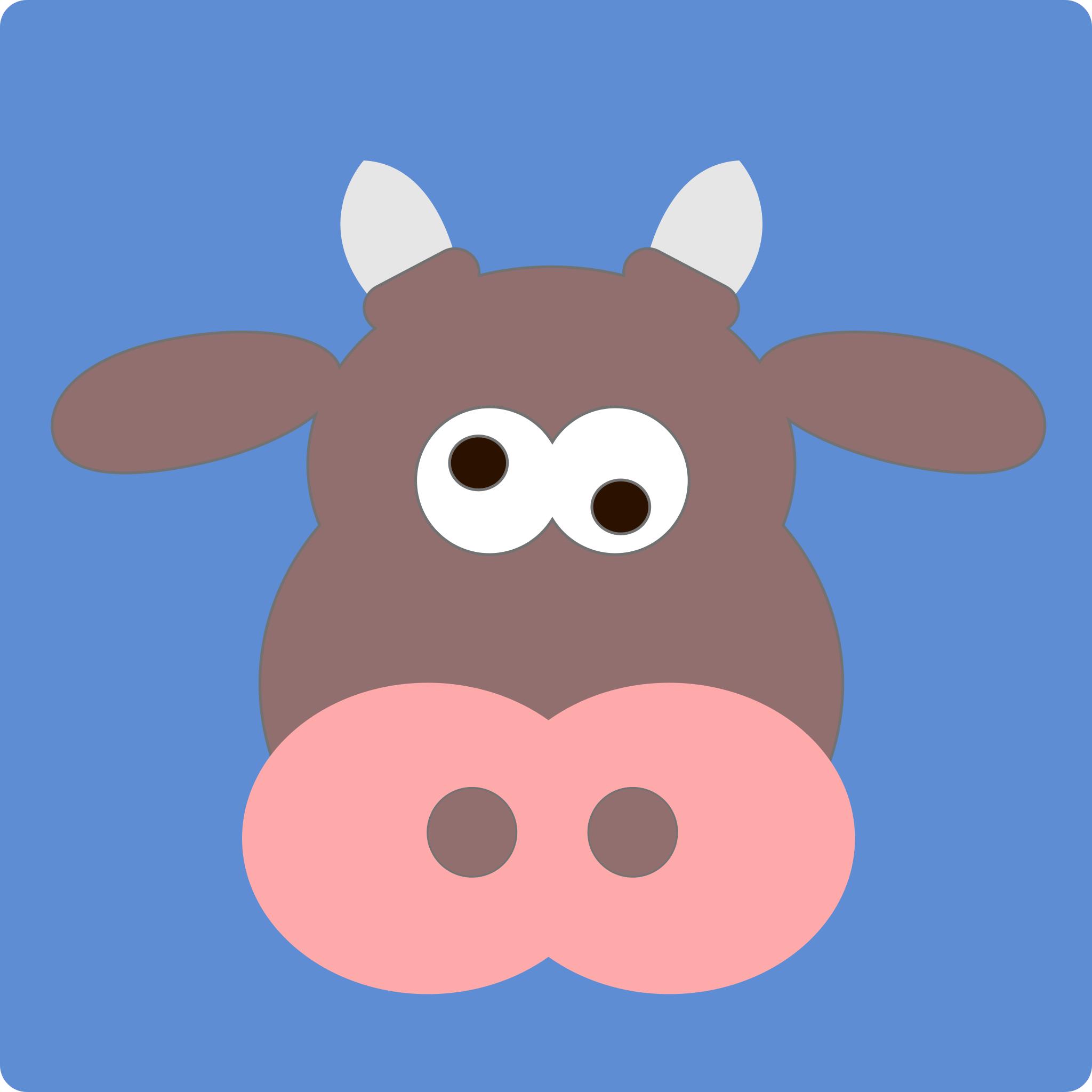 Лицо коровы мультяшное