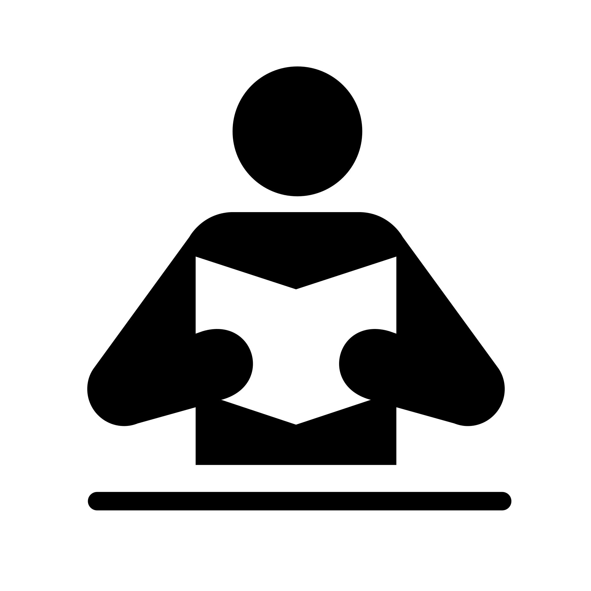 Free Images - person reading book pictogram.