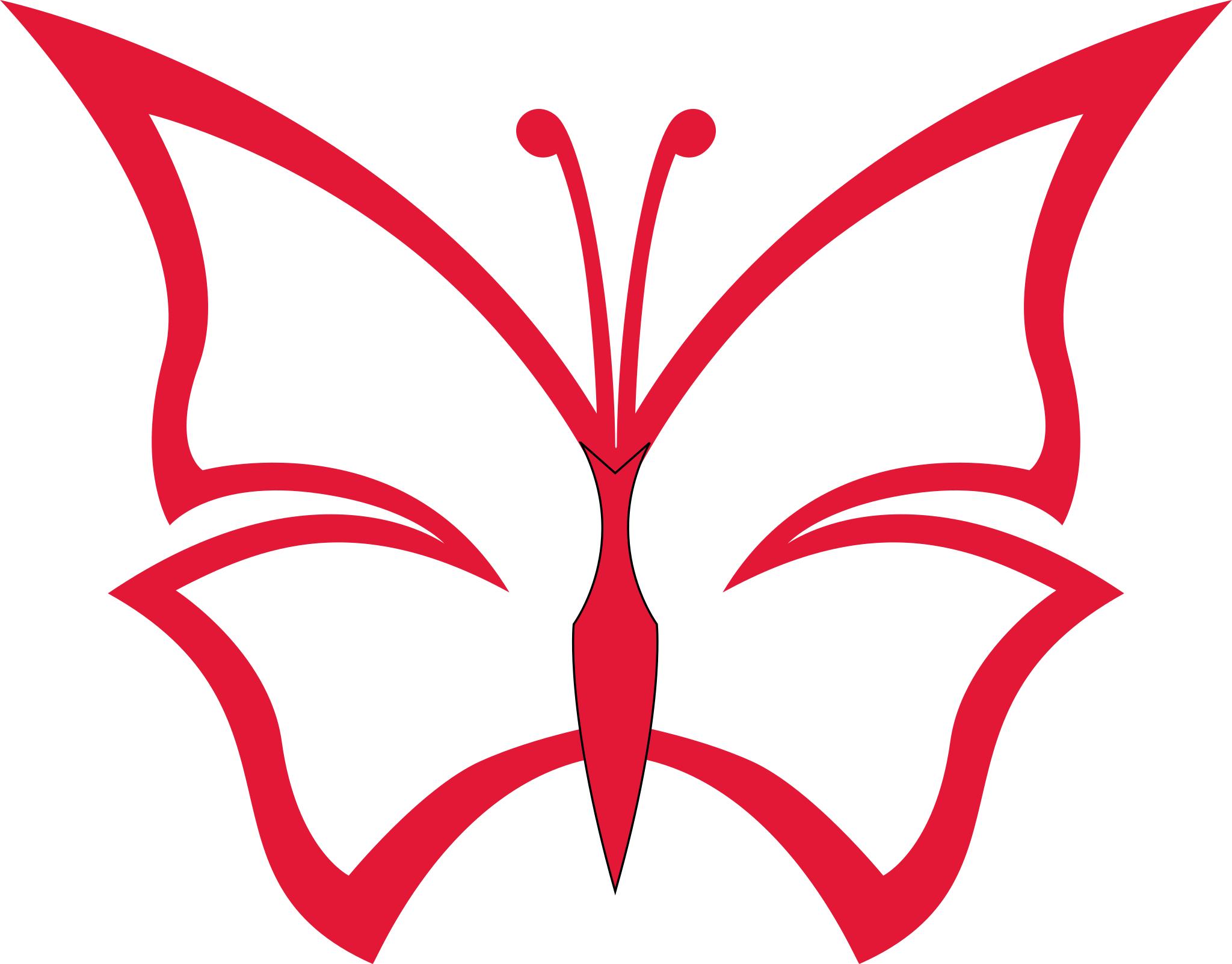 Красная бабочка символ