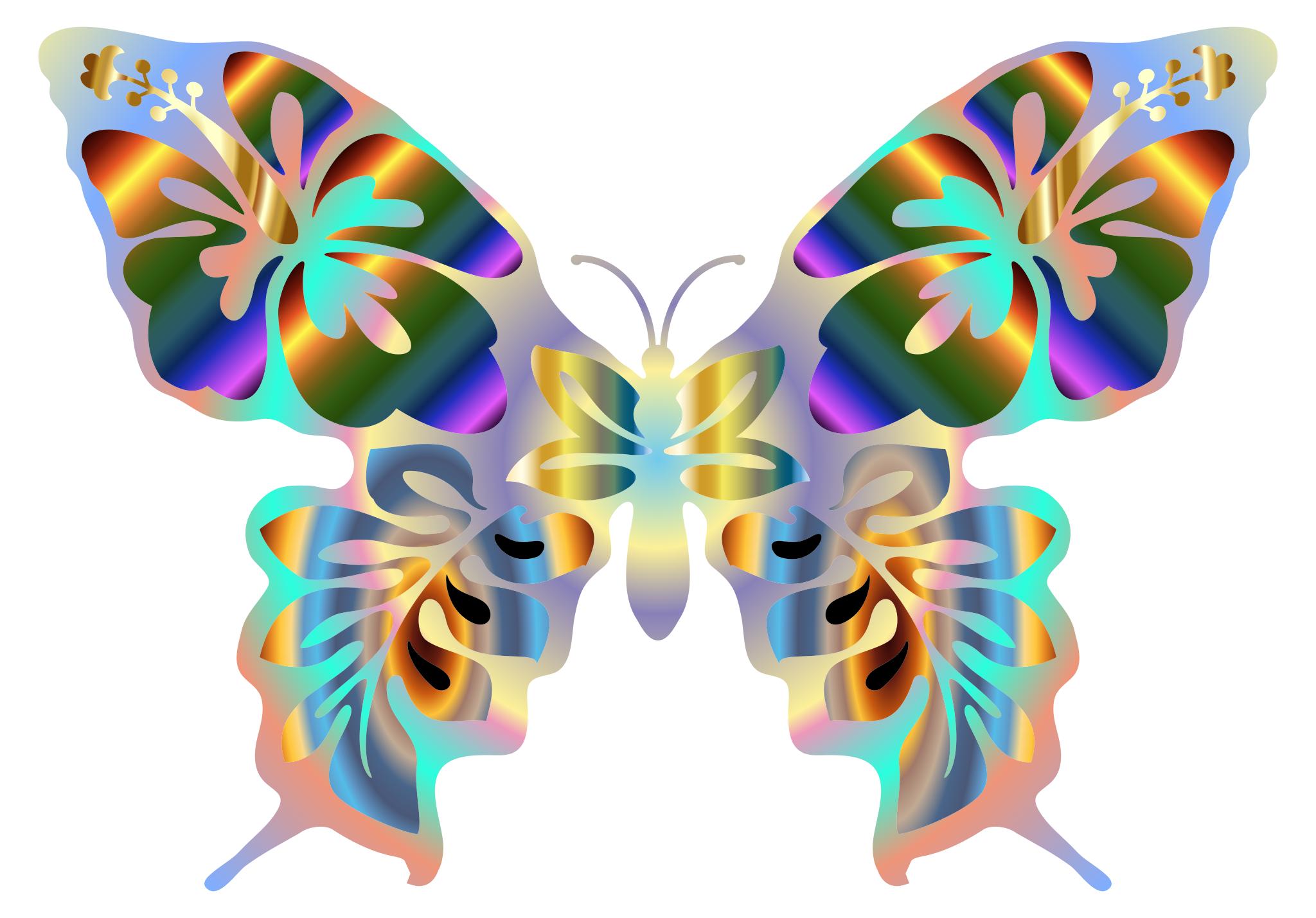 Радужная бабочка клипарт