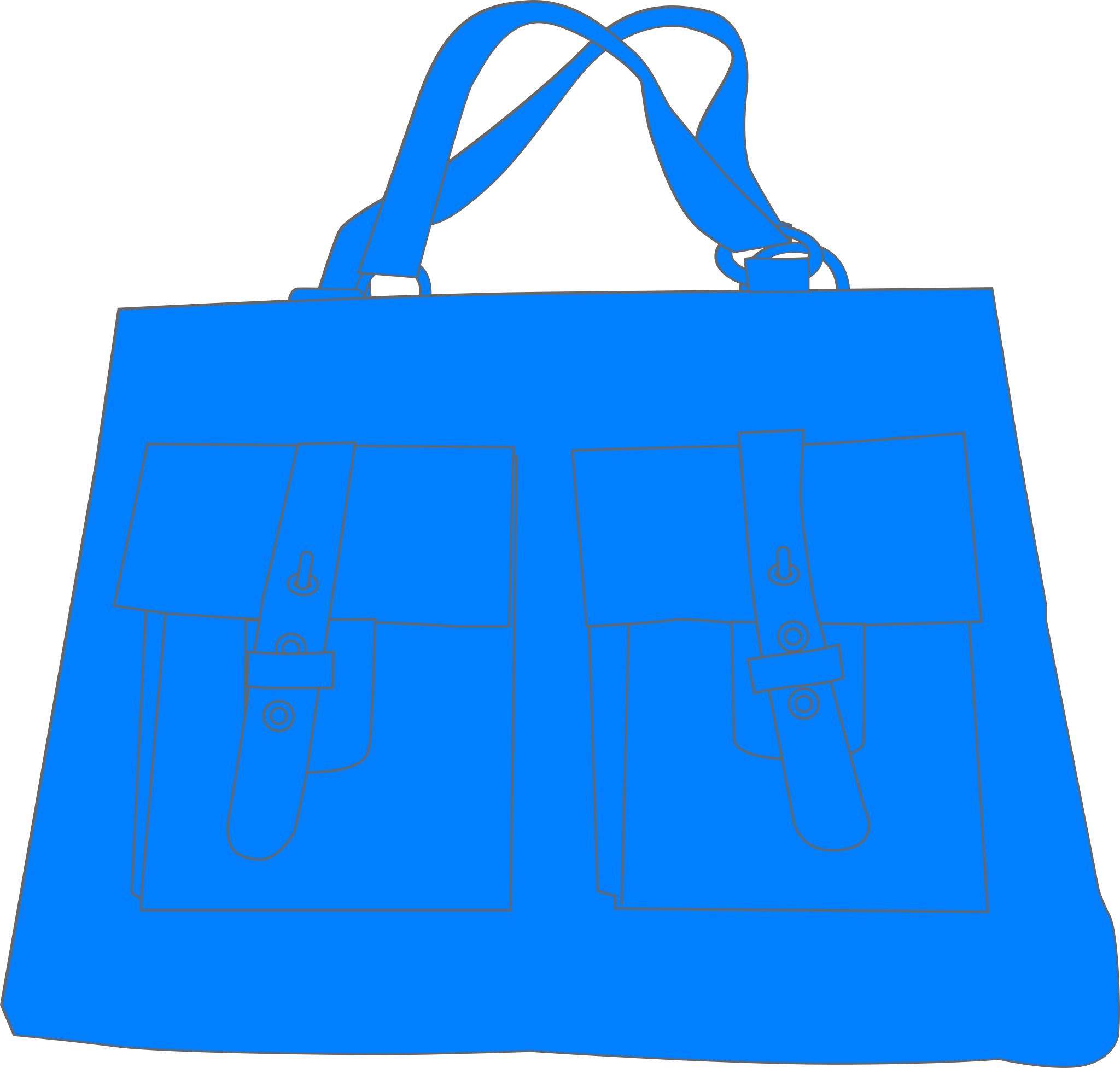 Синяя сумка на прозрачном фоне