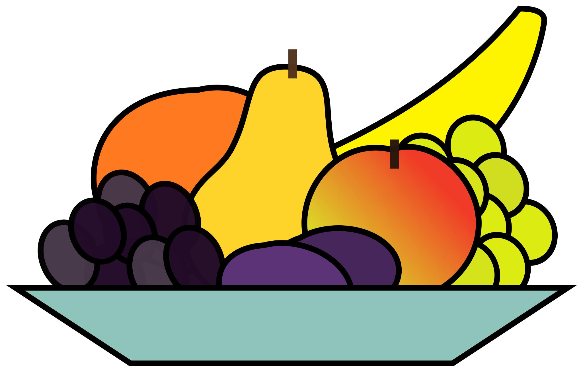 Нарисовать тарелку с фруктами