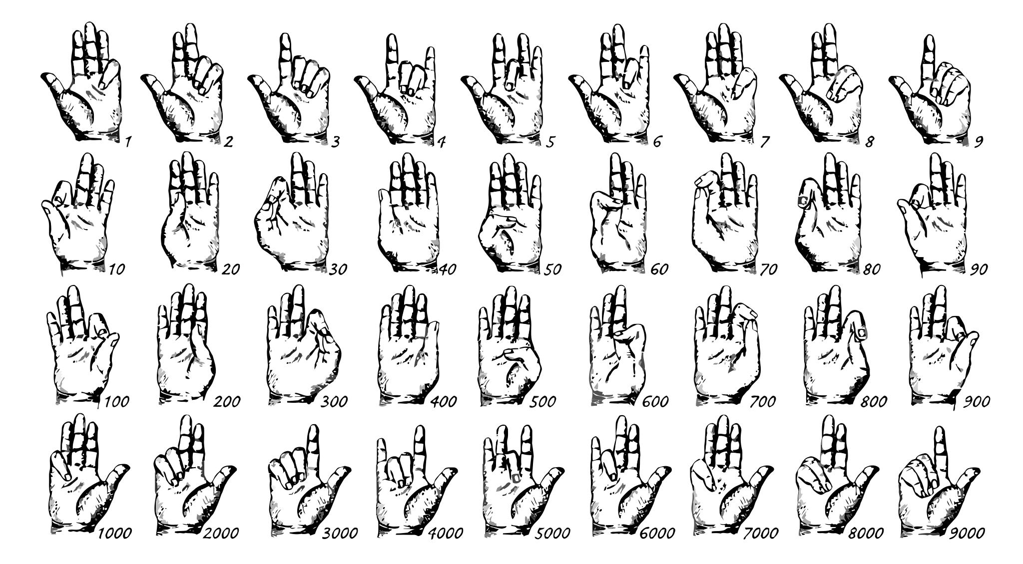 Язык жестов цифры до 100