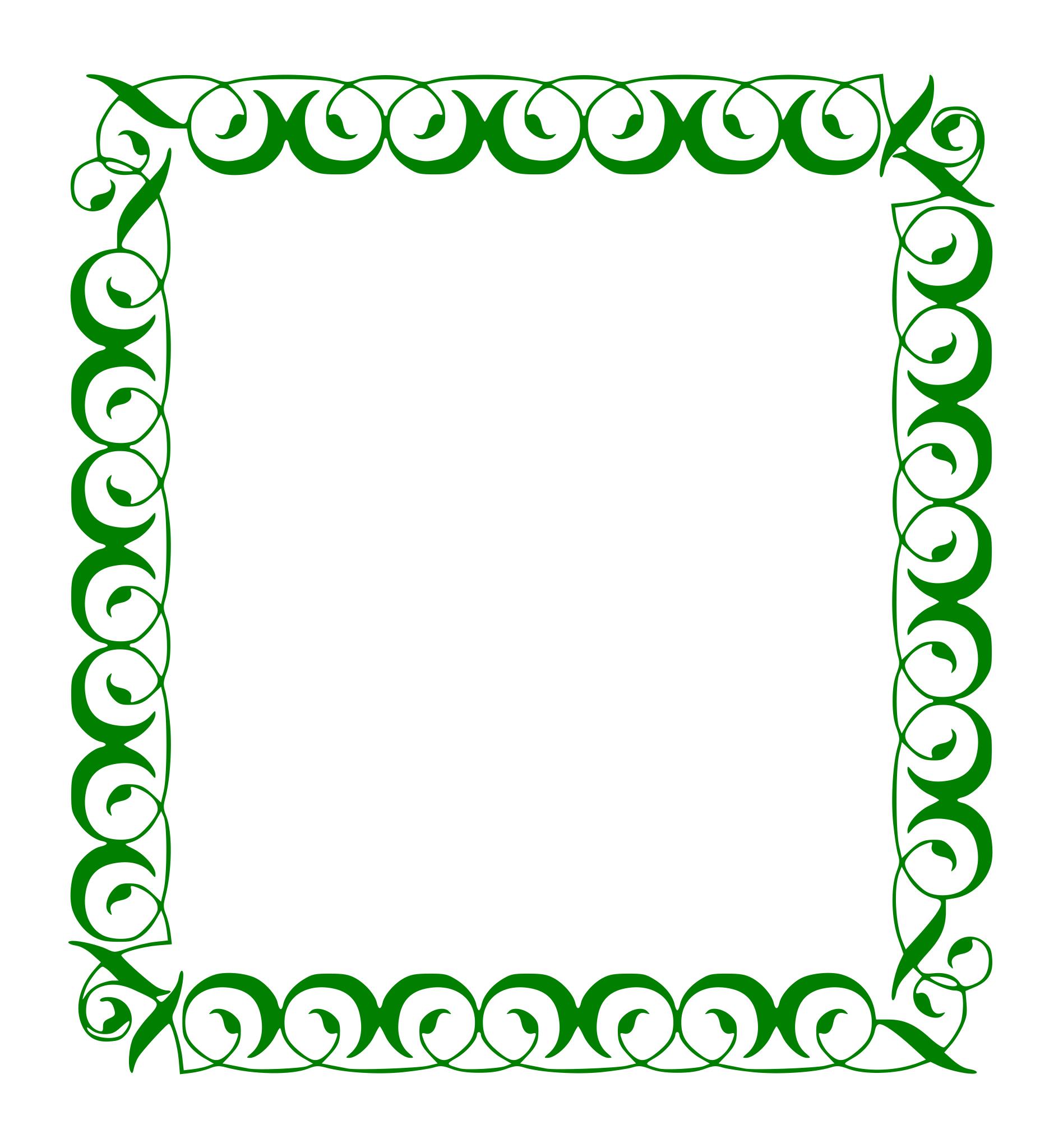 Рамка с зеленым орнаментом