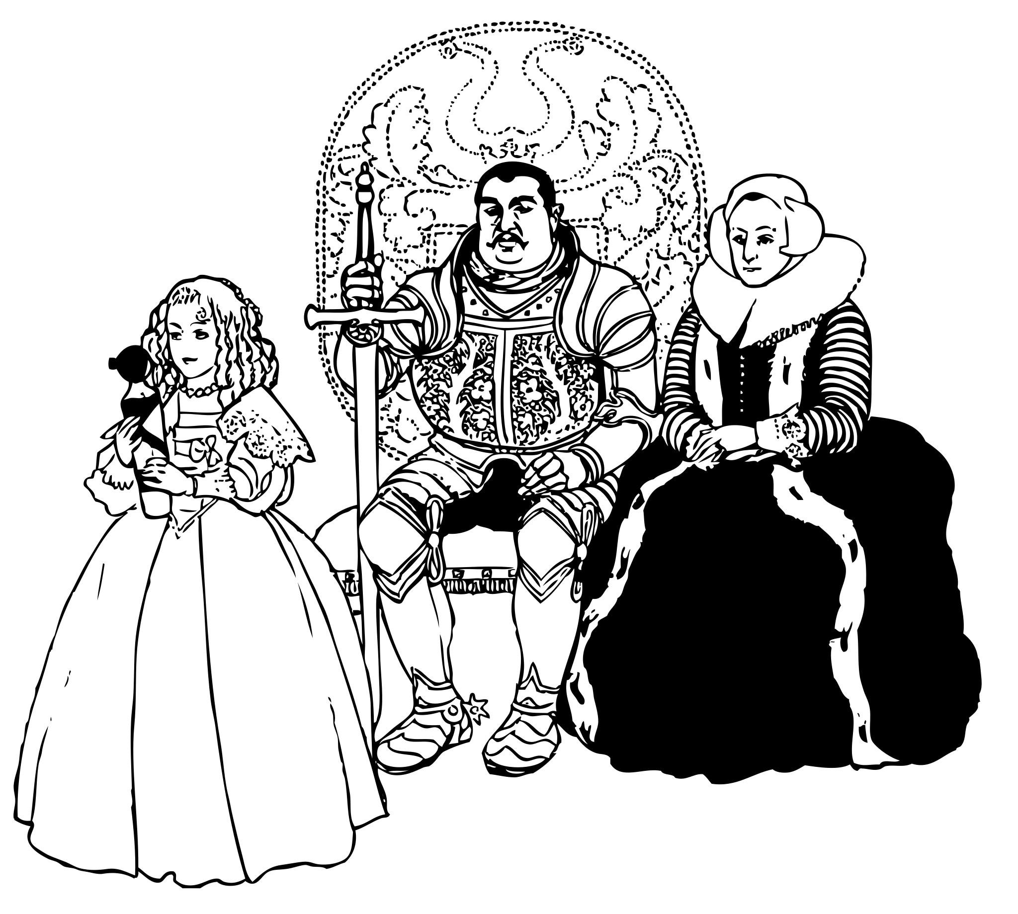 Средневековая Королевская семья Король, Королева, принцесса