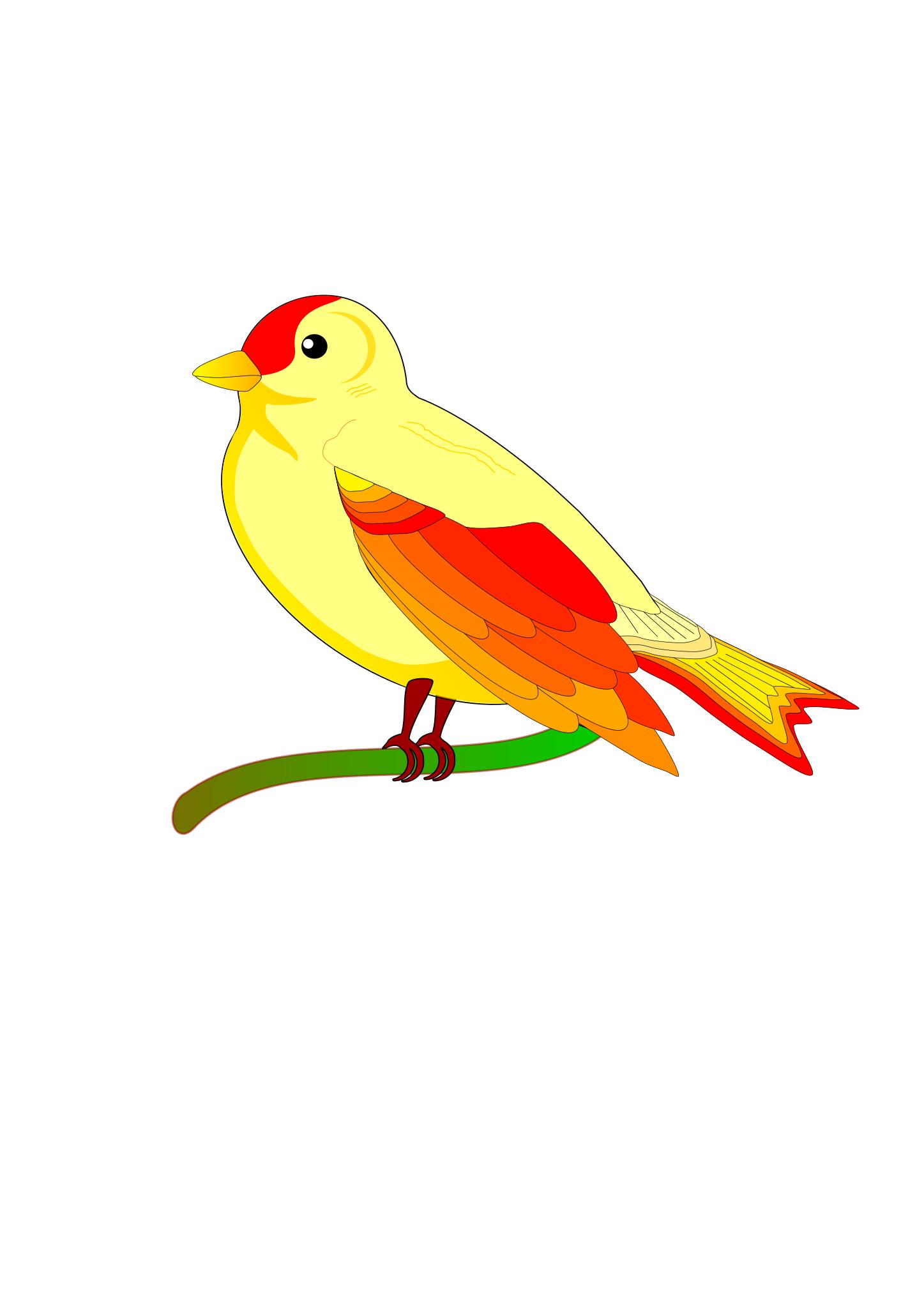 Желтая мультяшная птичка