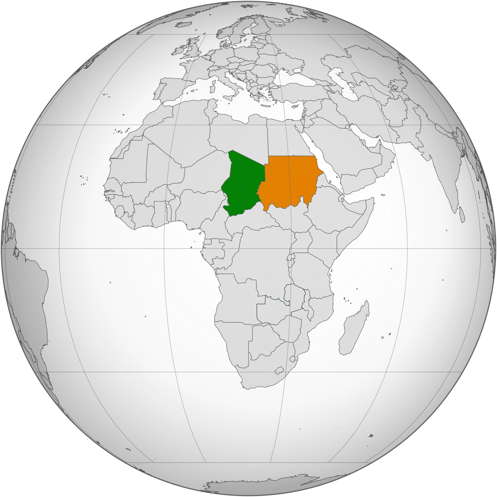 Free Images - chad sudan locator orthographic