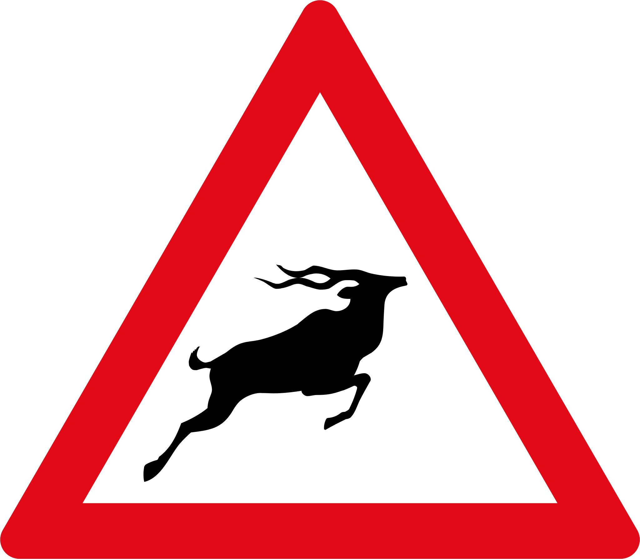 Знак животные на дороге