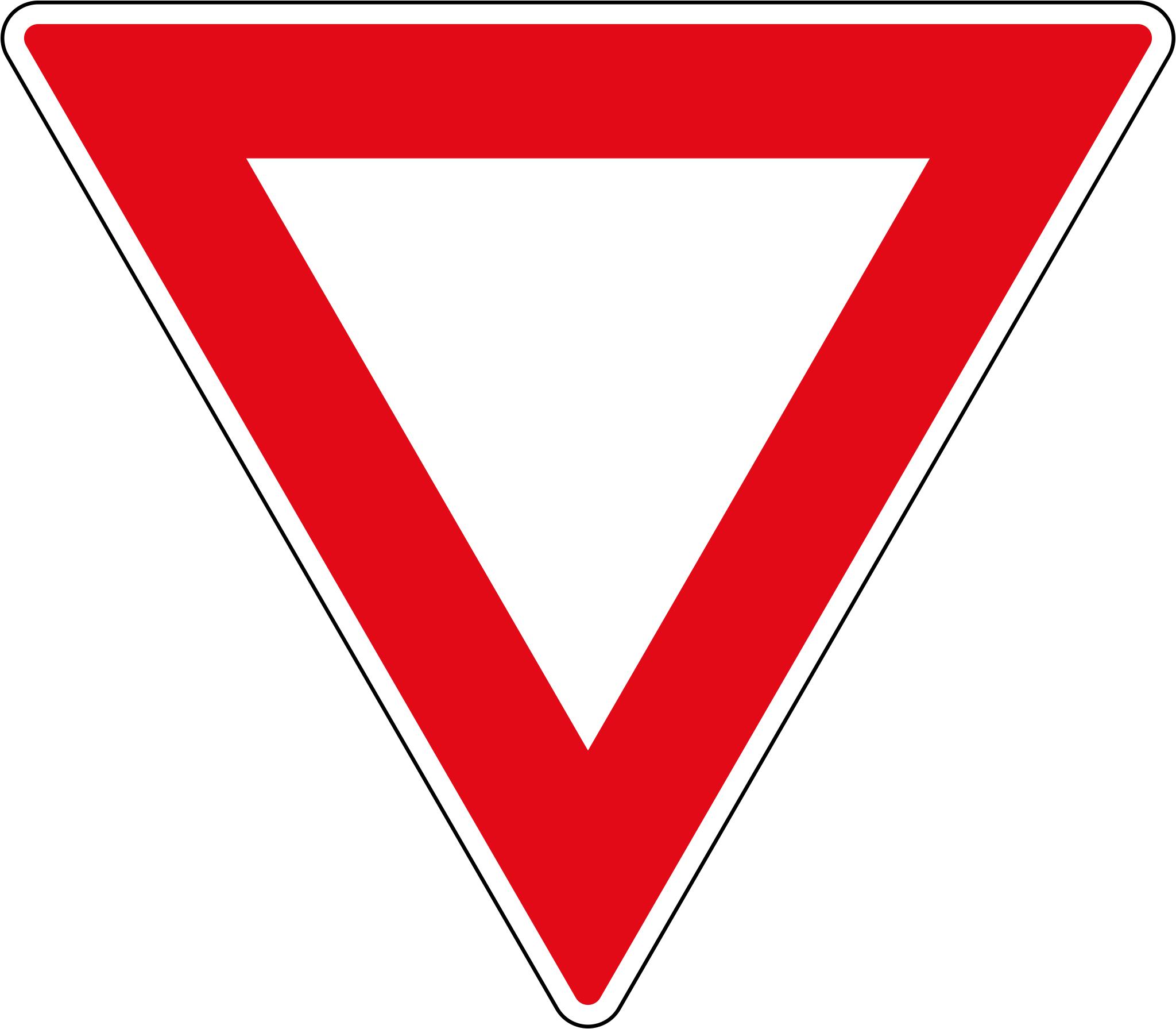 Знак белый треугольник с красной каймой перевернутый