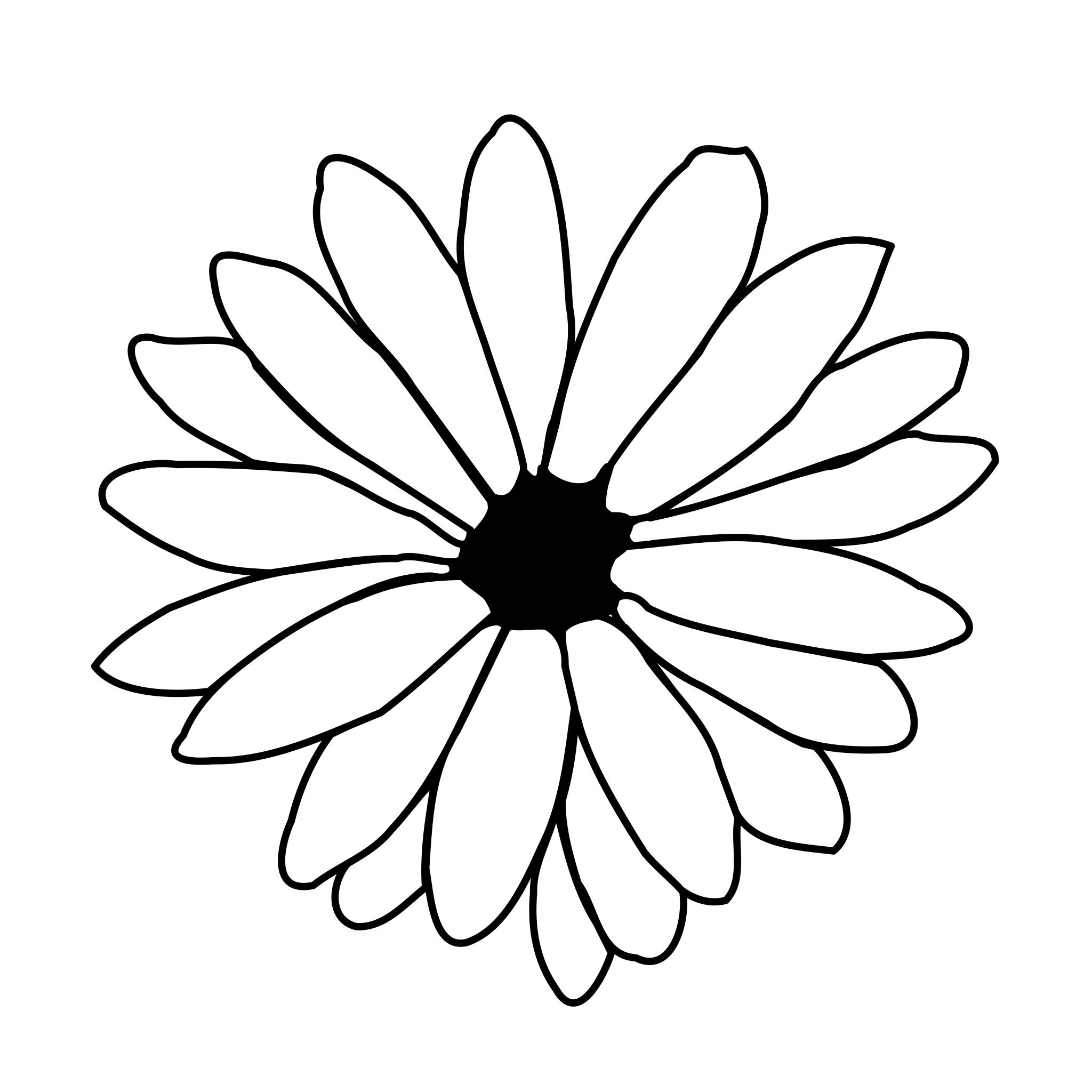 Цветок Ромашка шаблон для вырезания