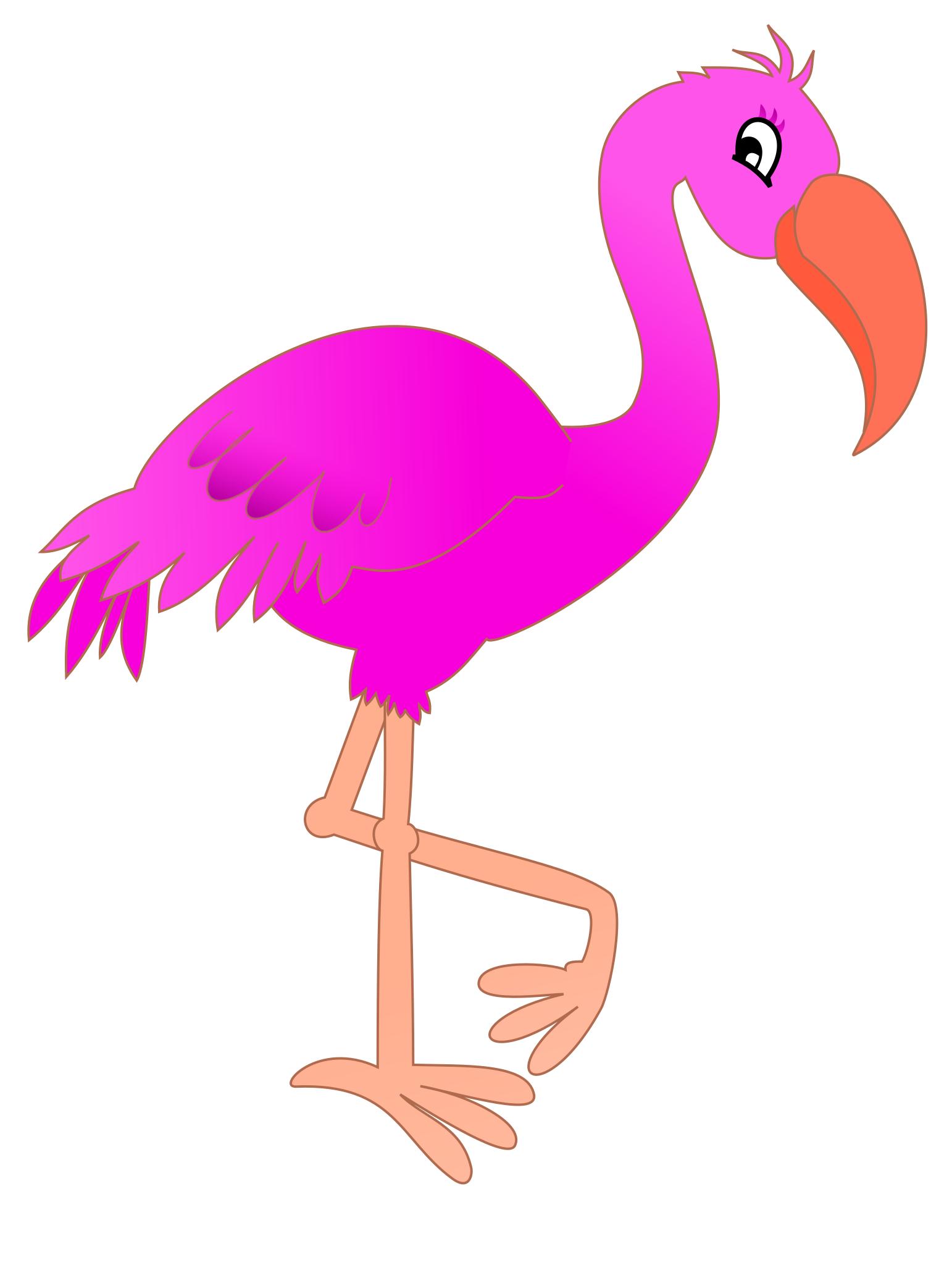 Фламинго для детей мультяшная