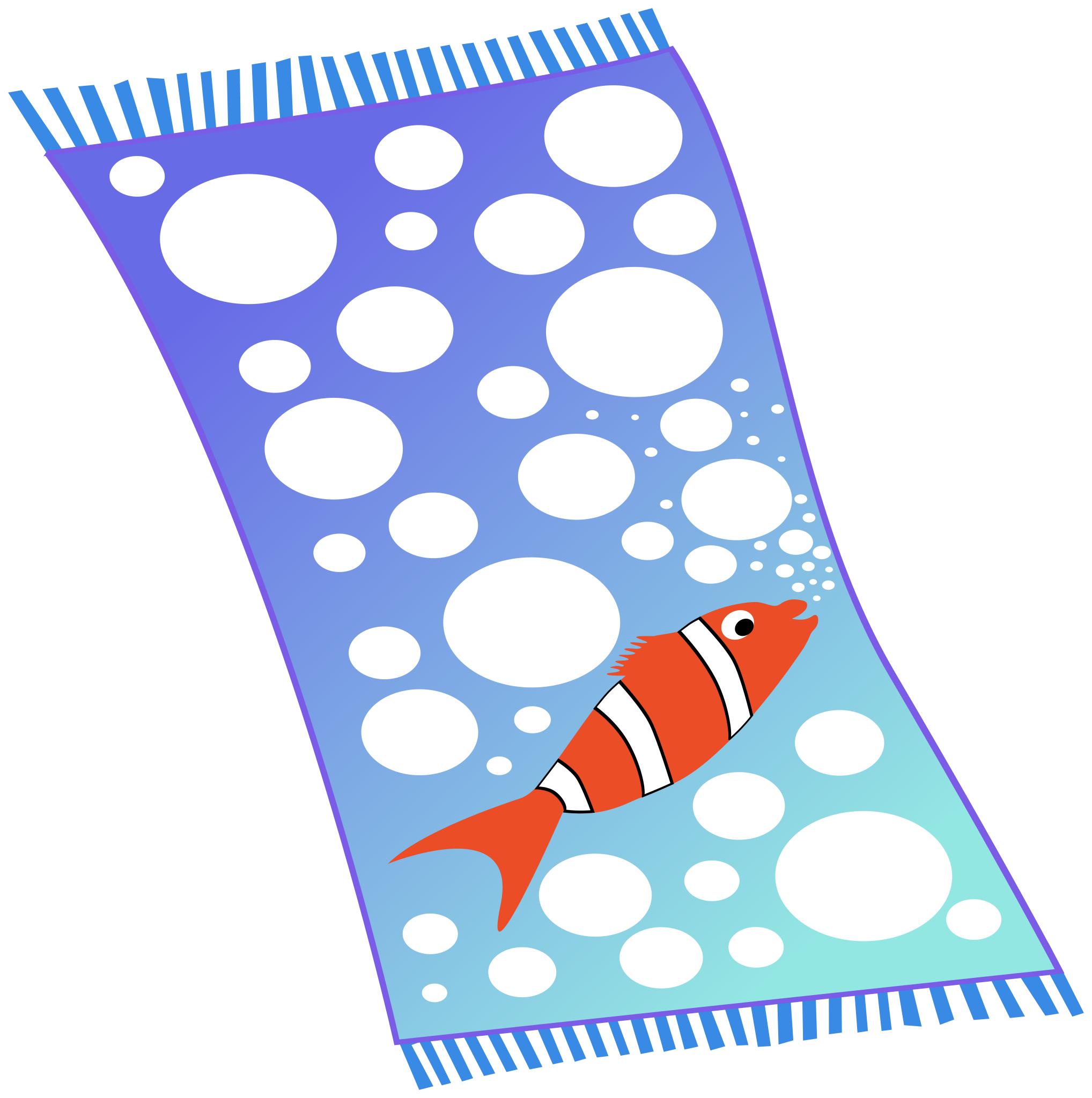 Полотенце с рисунком рыб