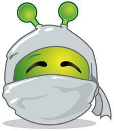 Smiley green alien white ninja.svg