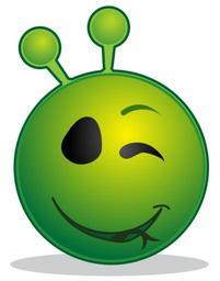 Smiley green alien wink.svg