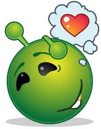 Smiley green alien dreamy love.svg