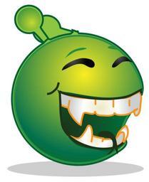 Smiley green alien happy going.svg