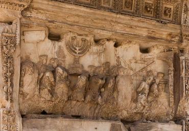 Arch Titus, relief Jerusalem treasure, Forum Romanum, Rome, Italy.jpg
