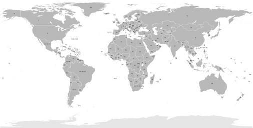 Free Images - Aircraft Registration Prefixes Map