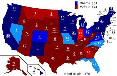 Current 2008 US Electoral College Polling Map.png